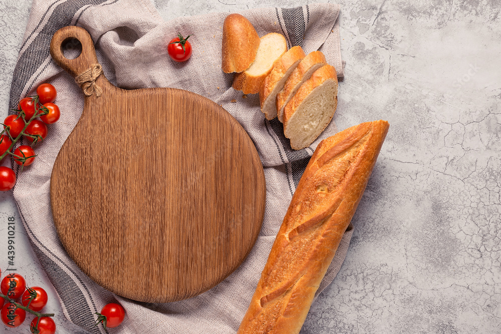 board, bread and tomatoes for making sandwiches board, bread and tomatoes for making sandwiches