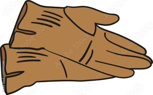 Fashionable brown leather gloves for cold weather and seasons.