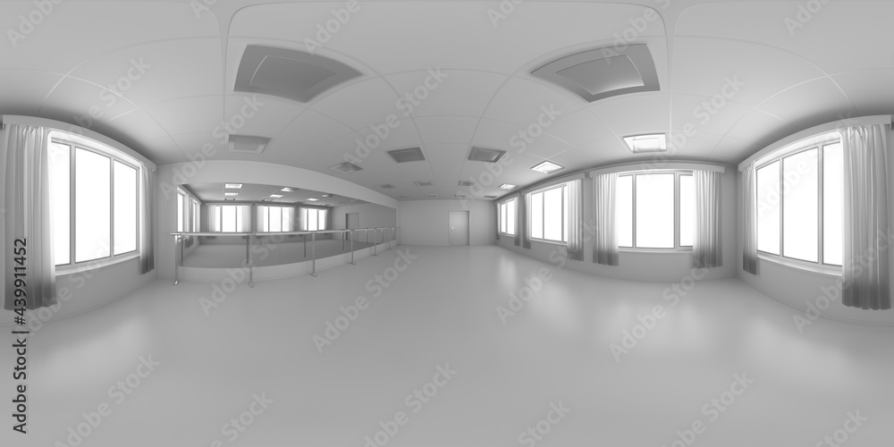 White empty ballroom dance-hall colorless 360 degrees panorama White empty ballroom dance-hall colorless 360 degrees panorama