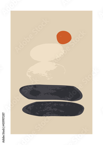 abstract minimalistic nature colored illustration for poster, card, print 