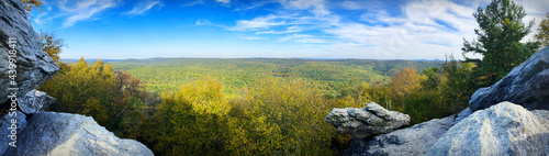 Canvastavla Panoramic Autumn Overlook at Chimney Rocks Michaux State Forest Appalachian Trai