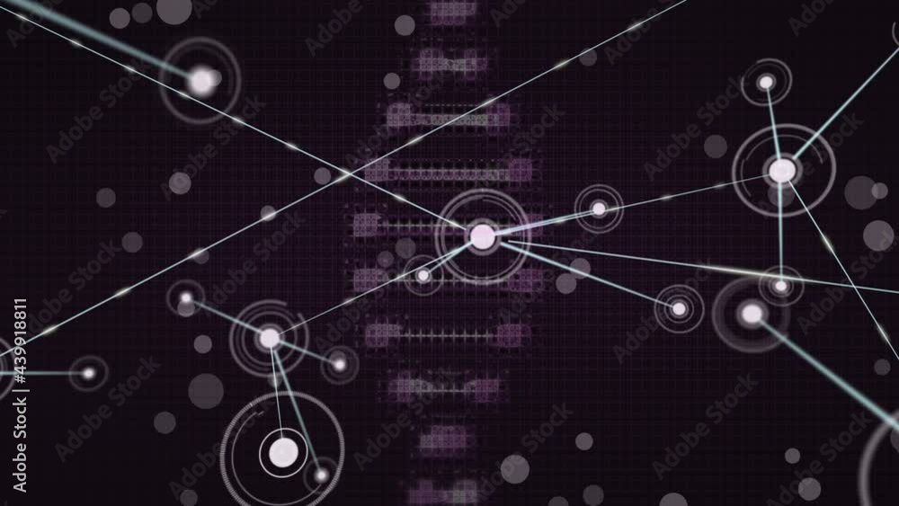 Animation of dna strand spinning with network of connections Animation of dna strand spinning with network of connections