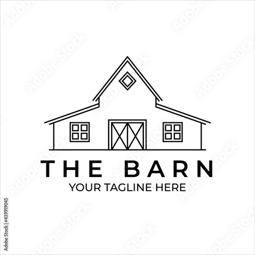 barn line art logo vector illustration simple design