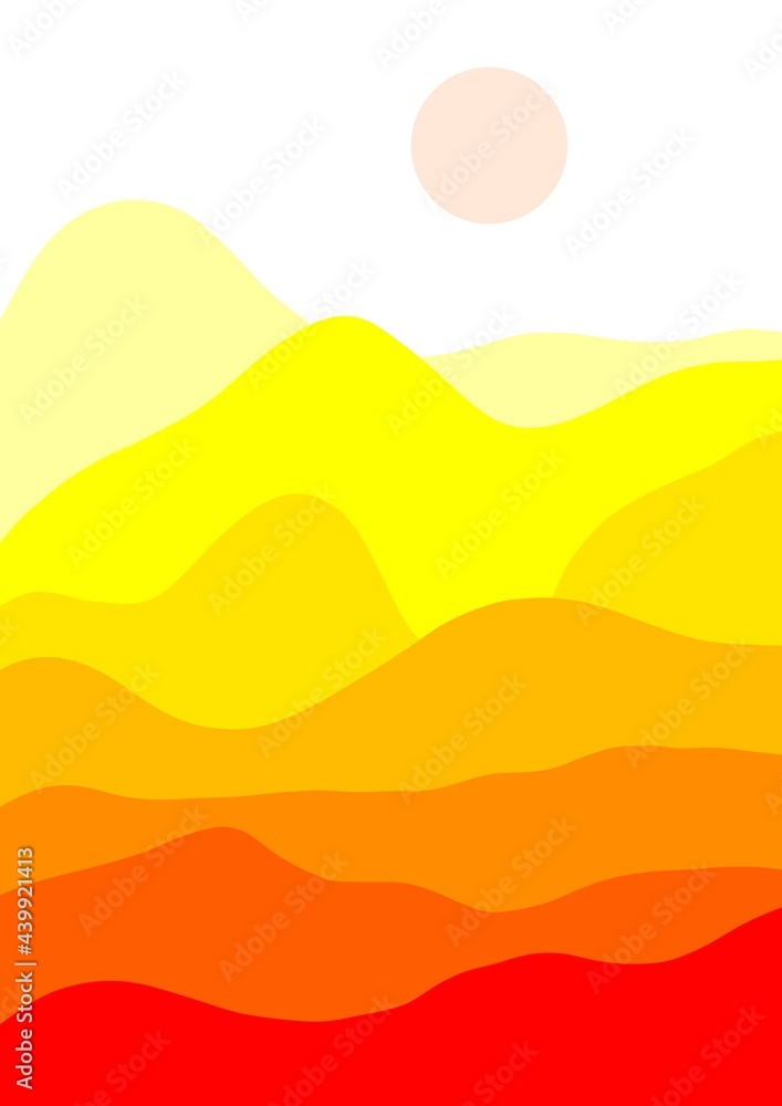 Sunset in the mountains illustration Sunset in the mountains illustration