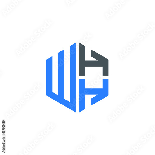 WHH logo WHH icon WHH vector WHH monogram WHH letter WHH minimalist WHH triangle WHH hexagon Unique modern flat abstract logo design 