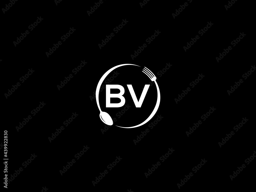 Letter BV Logo, restaurants bv logo icon vector for modern kitchen