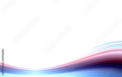 White background with pink and blue wavy lines at the bottom