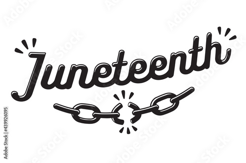 Happy Juneteenth lettering poster