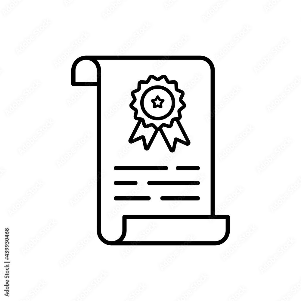 Vector certificate icon. Achievement, award, grant, parchment, diploma concepts. Premium quality graphic design elements. Vector certificate icon. Achievement, award, grant, parchment, diploma concepts. Premium quality graphic design elements.