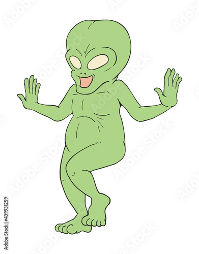 Funny alien illustration