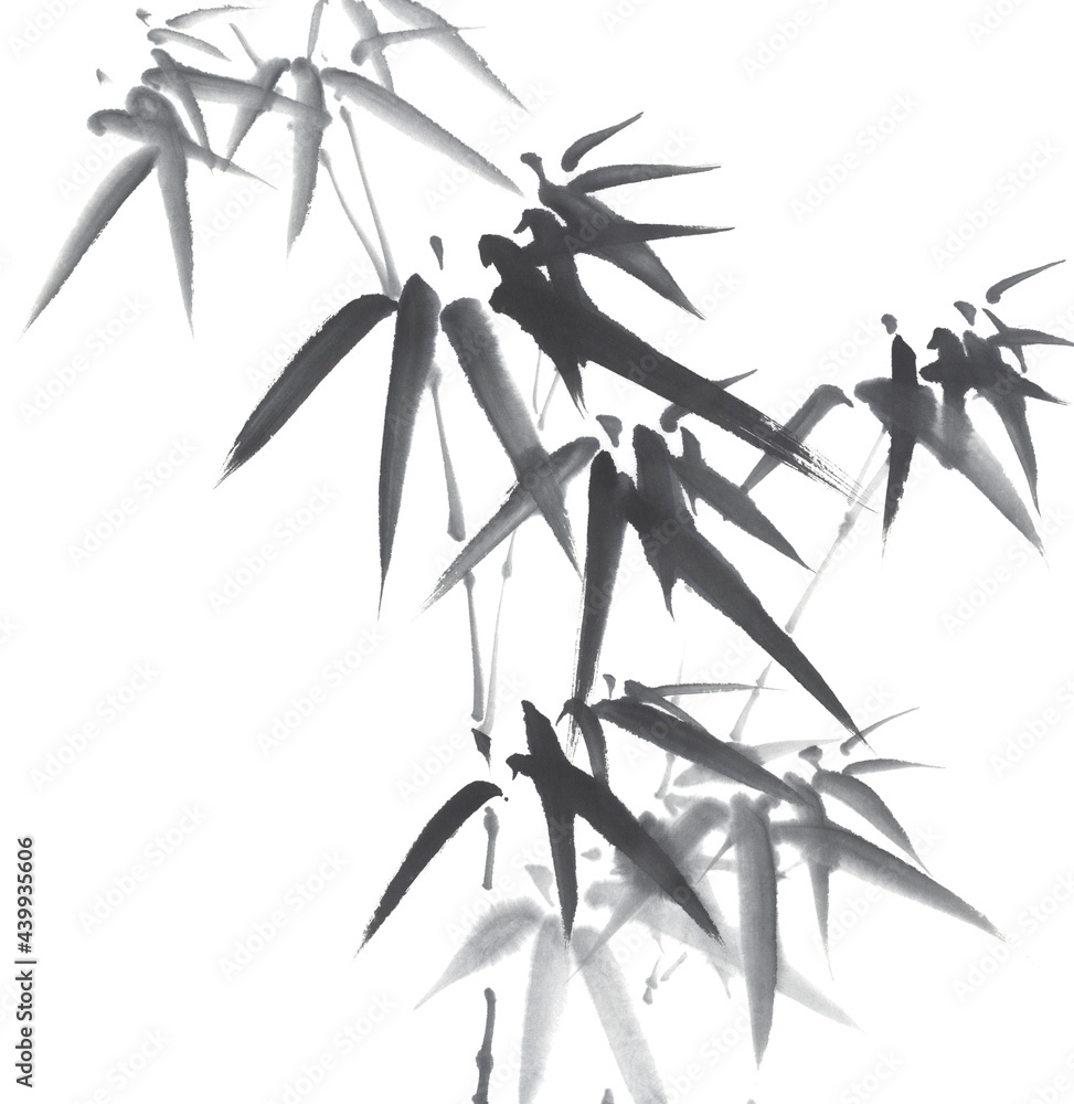 竹 墨絵イラスト Stock イラスト Adobe Stock