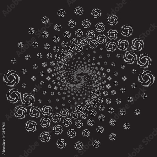 Abstract round spiral Striped design element