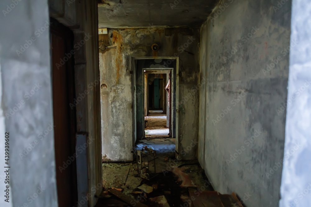Corridor in Abandoned building of ghost town Pripyat Chornobyl Zone Corridor in Abandoned building of ghost town Pripyat Chornobyl Zone