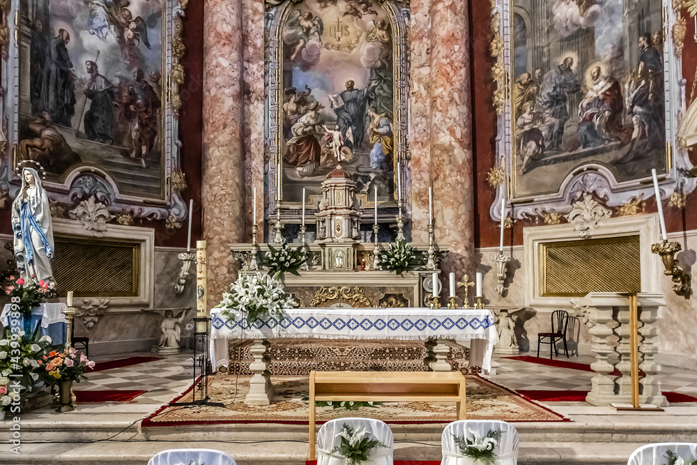 Interior of Jesuit Church of St Ignatius. Church of St. Ignatius ...