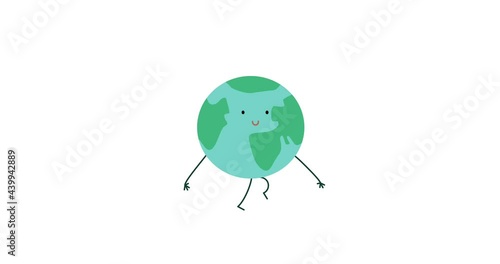 Happy planet earth walk cycle