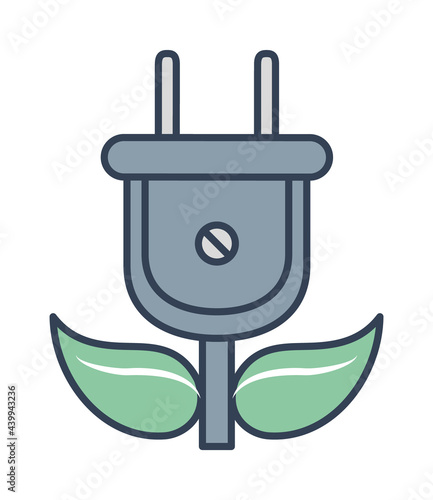 electric plug with leaves