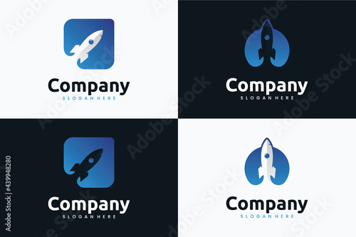 set of rocket logo template