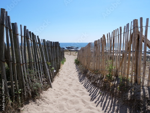 A small path on the Atlantic coast. Batz-sur-mer, France, 15th june 2021.