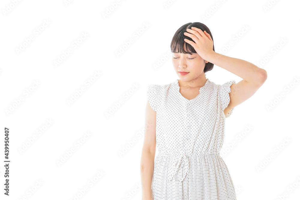高熱を出す若い女性