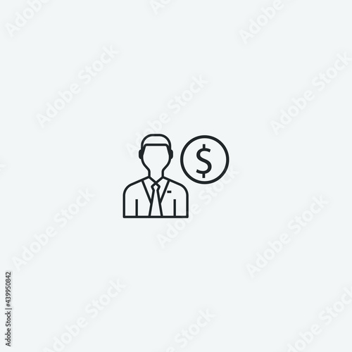 Banker vector icon illustration sign