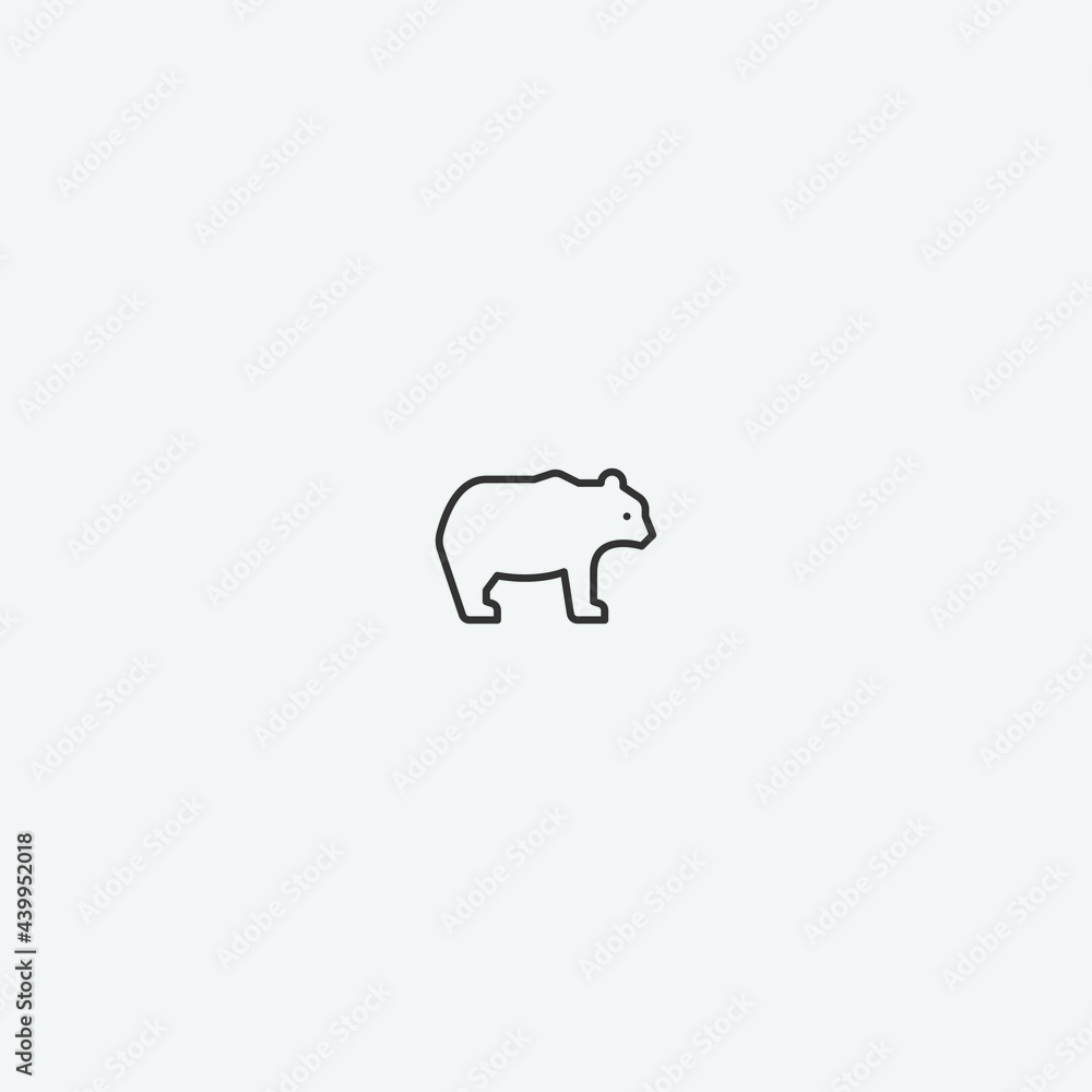 Bear vector icon illustration sign Bear vector icon illustration sign