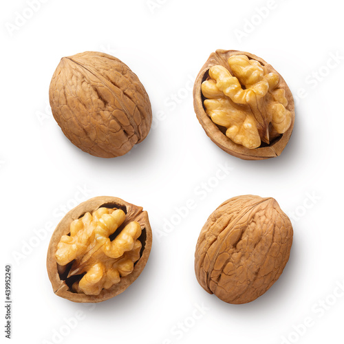 Delicious walnuts, isolated on white background