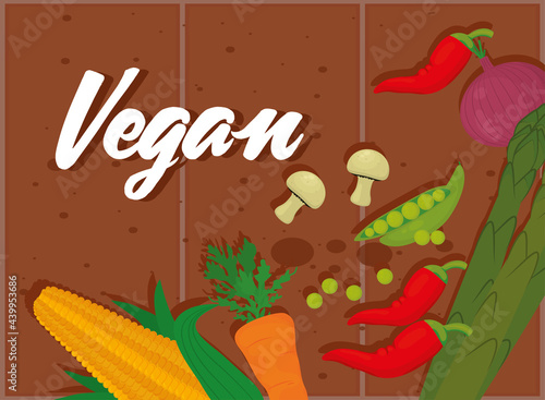 vegan lettering and vegetables