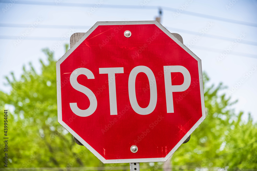 The stop Sign. This stop sign was shot on May 20th 2021. It was shot in North York, Toronto with bokeh in mind and a tree in the background.