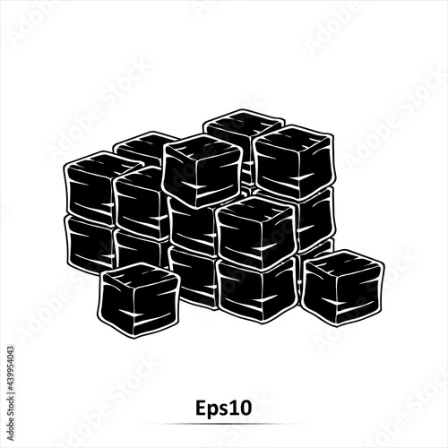 Vector charcoal for hookah. EPS10