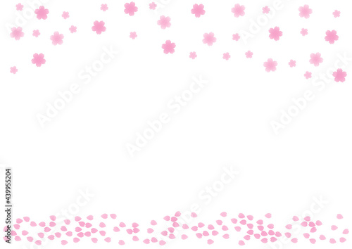 サクラが舞い散るフレームイラスト 1