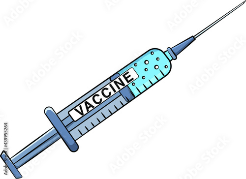 Cartoon vector illustration of a vaccine needle