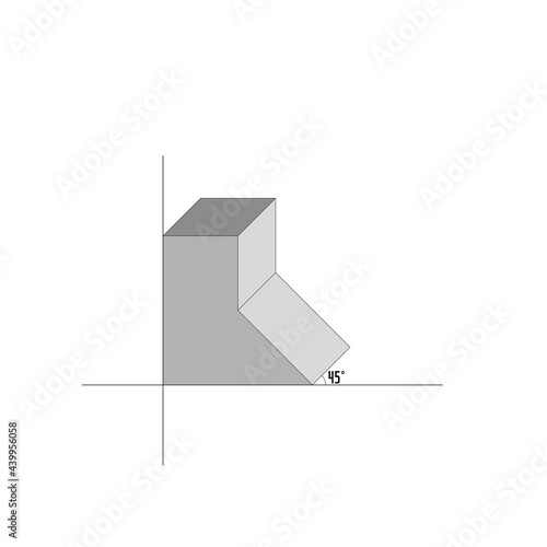 Technical drawing: example of a 45º (forty-five degrees) cavalier perspective