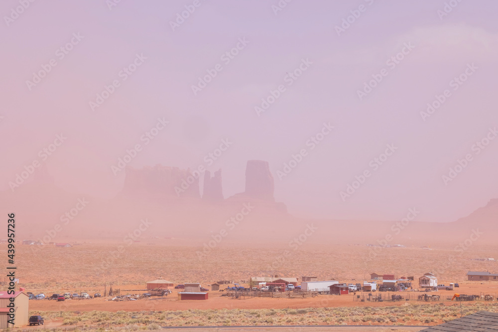 Dust storm in Monument Valley