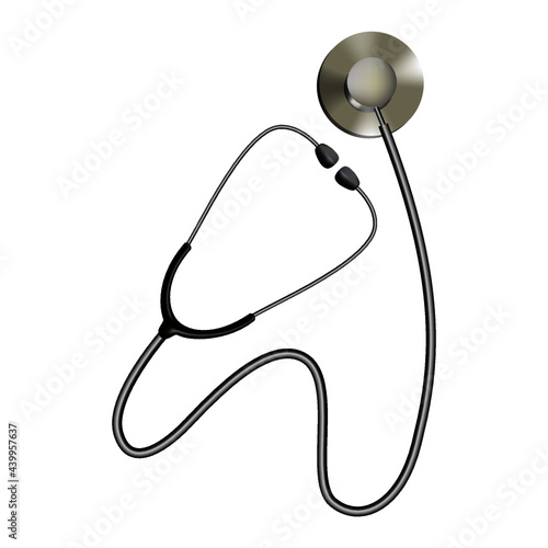 illustration of a stethoscope. the stethoscope medical instrument for heart beat measurement