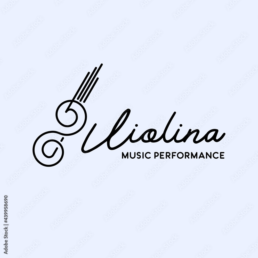 line art violin logo icon vector template line art violin logo icon vector template
