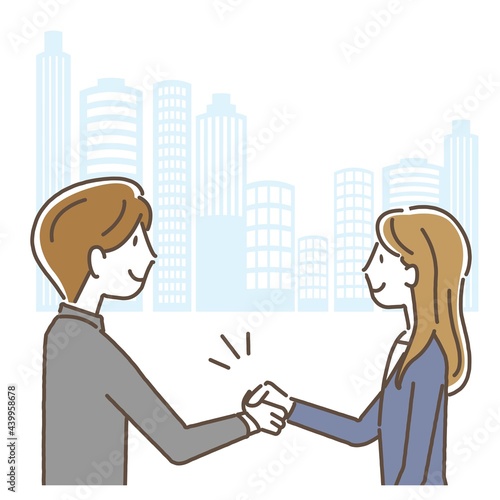 握手をする会社員のイラスト素材