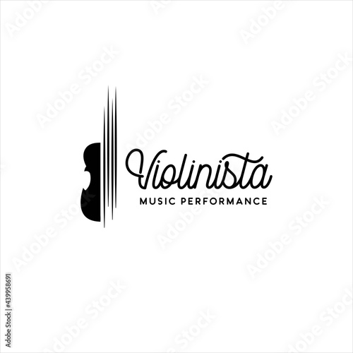 simple violin music logo icon vector template