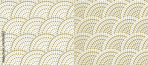 Fish scales seamless pattern. Vector monochrome illustration