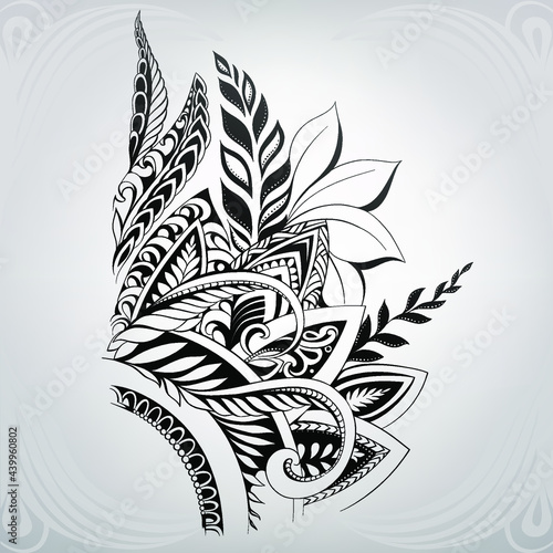 Vector illustration of a floral ornament