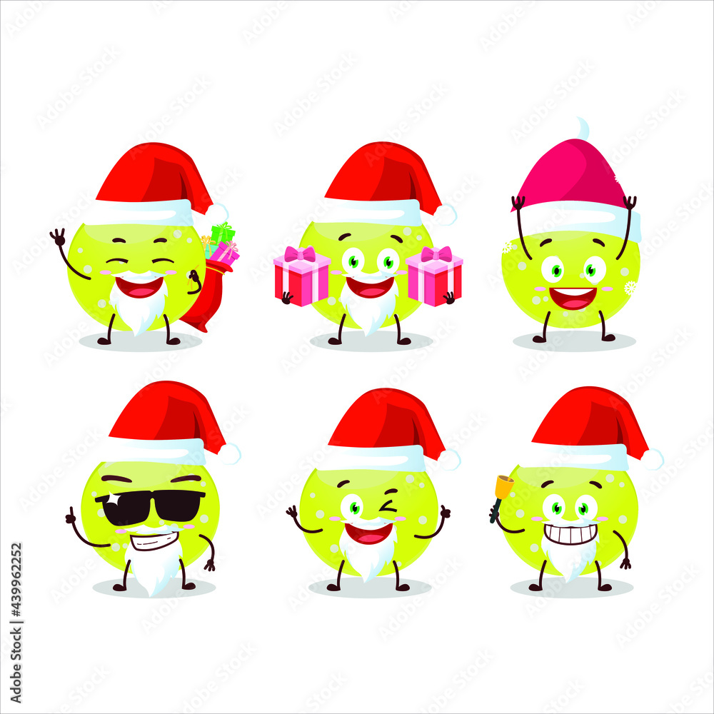 Santa Claus emoticons with jelly sweets candy green cartoon character. Vector illustration