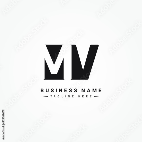 Initial Letter MV Logo - Minimal Business Logo