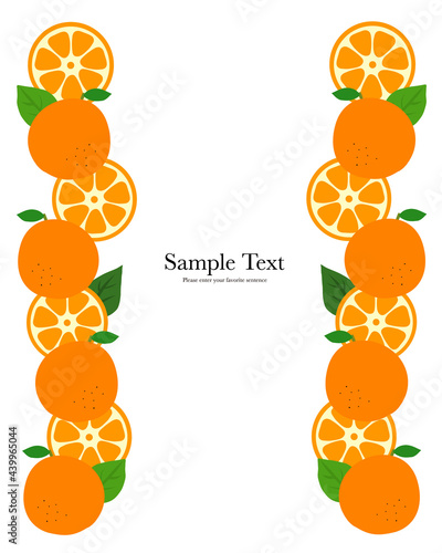 オレンジ縦フレームサイドイラストテンプレート