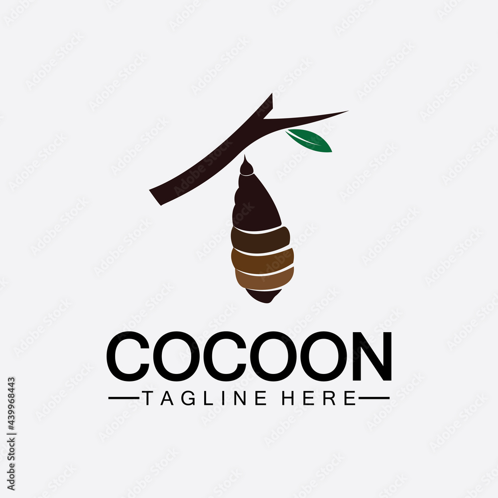 Obraz premium Cocoon logo vector illustration design template