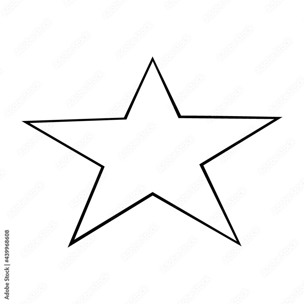 One star hand drawn sketch isolated on white background. One star hand drawn sketch isolated on white background.