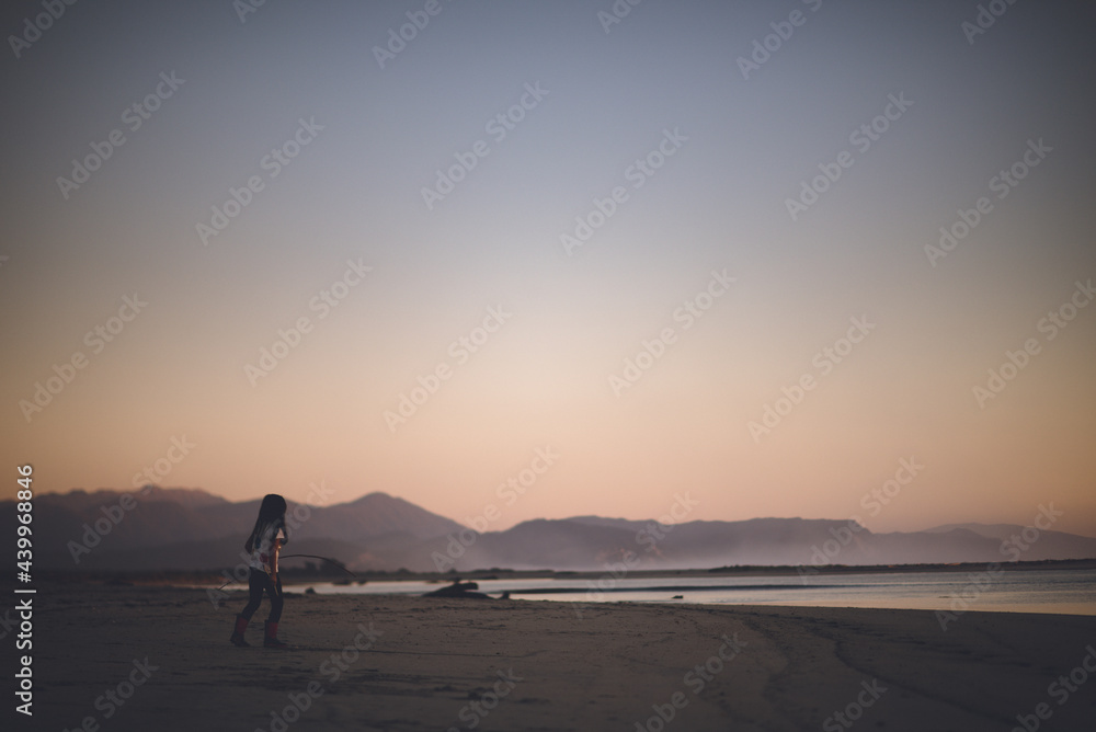 Sunset on Karamea Estuary, West Coast, New Zealand