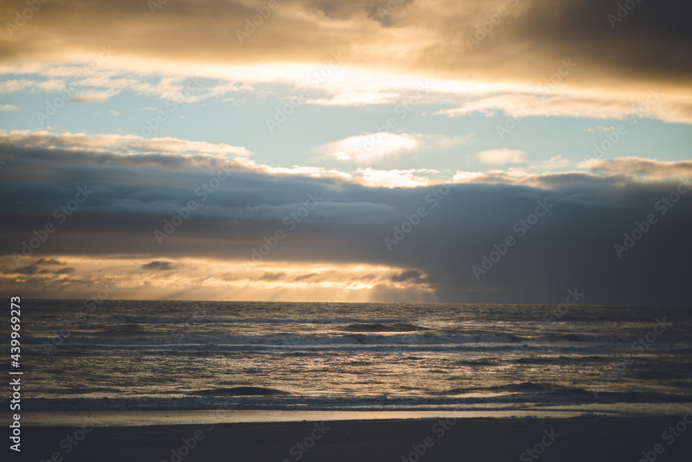 Sunset on Karamea Beach, West Coast, New Zealand