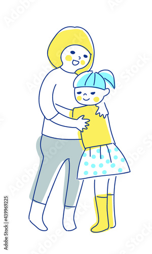 抱き合っている2人の女の子