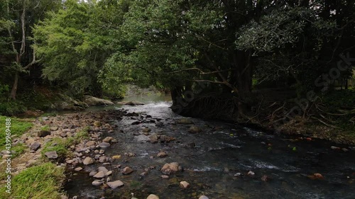 Shallow Area Of Currumbin Rock Pools At Currumbin Valley, Gold Coast City in Australia. aerial photo