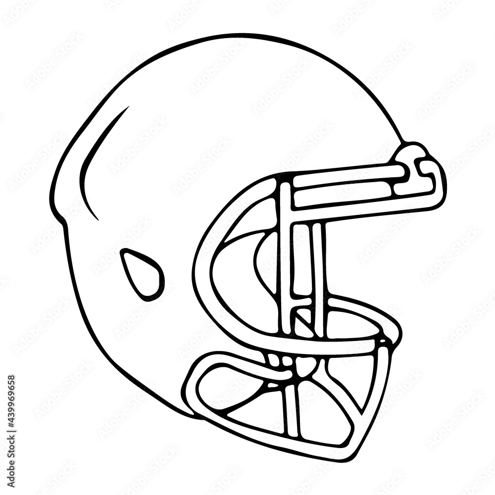 American football helmet hand drawn vector illustration American football helmet hand drawn vector illustration