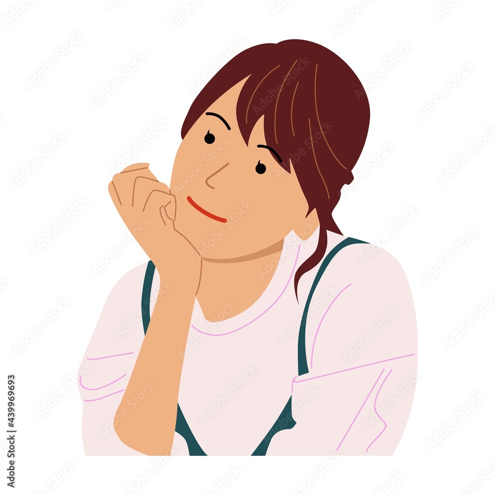 Thinking woman design vector flat illustration Thinking woman design vector flat illustration
